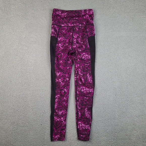 TKO Leggings Womens Medium Purple Black Pull On Elastic Waist Ankle Stretch - Picture 2 of 12